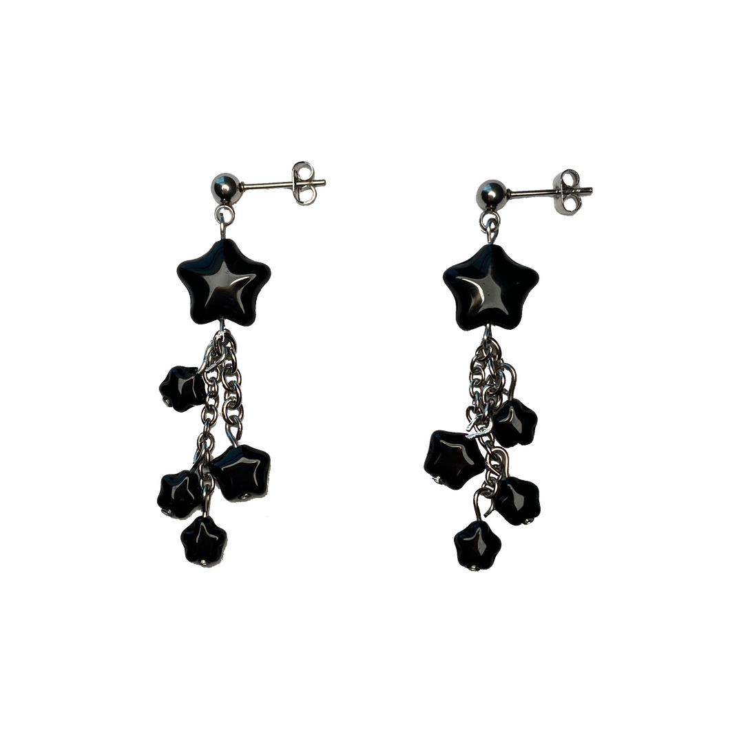 Falling Star Earrings - Opaque Black